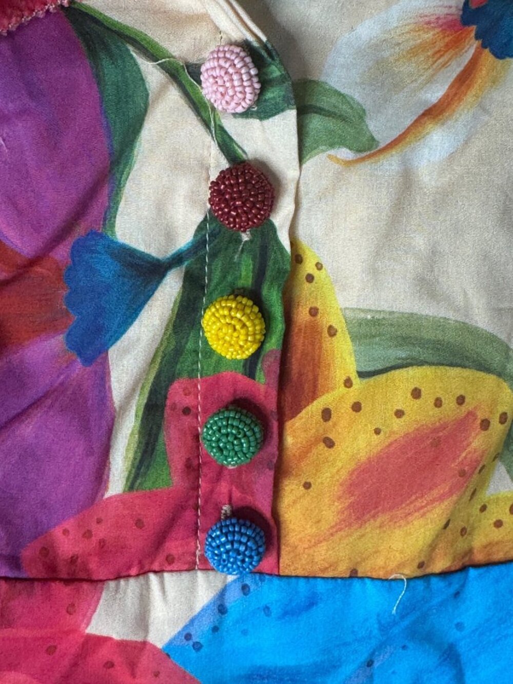 New Farm Rio Mary’s Garden Frilled Top Midi Dress Size XS Colorful Floral - Picture 8 of 9